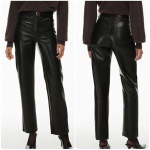 Wilfred Aritzia 'The Melina Pant' Black Vegan Leather High Rise Trousers sz 6